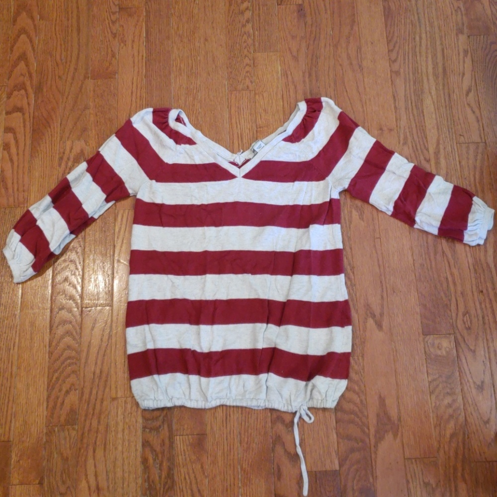 Burgundy striped sweater